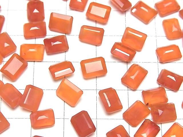 [Video] High Quality Carnelian AAA Loose Stone, Rectangle Faceted, 8x6mm, 5pcs