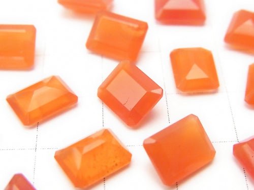 [Video] High Quality Carnelian AAA Undrilled Rectangle Faceted 9 x 7 x 4 mm 4 pcs