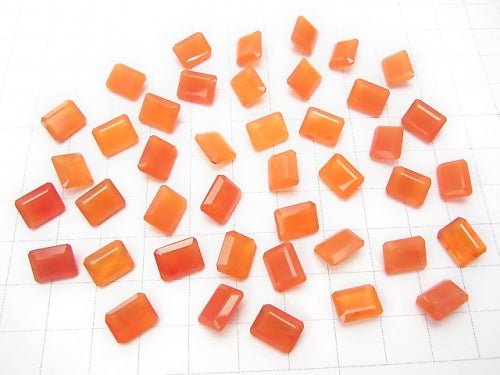 [Video] High Quality Carnelian AAA Undrilled Rectangle Faceted 9 x 7 x 4 mm 4 pcs