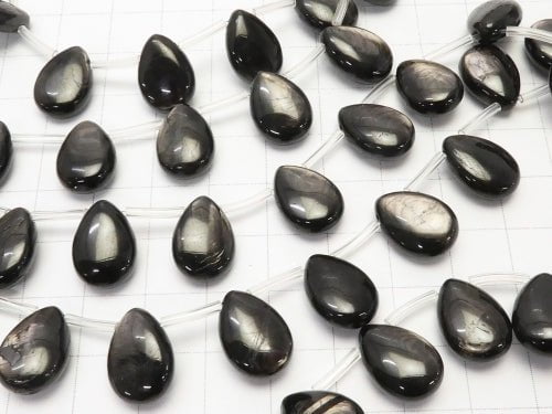 Hypersthene AAA-AAA- Pear shape (Smooth) 14x10x5mm half or 1strand beads (aprx.15inch/38cm)