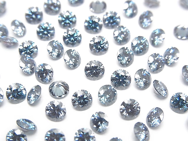 [Video] Moissanite AAA Loose stone Round Faceted 4x4mm [Blue] 3pcs