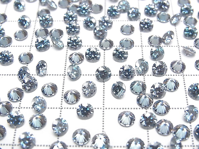 [Video] Moissanite AAA Loose stone Round Faceted 4x4mm [Blue] 3pcs