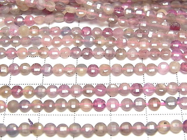 [Video]High Quality! Multicolor Sapphire AA Faceted Coin 4x4x2mm 1strand beads (aprx.15inch/37cm)