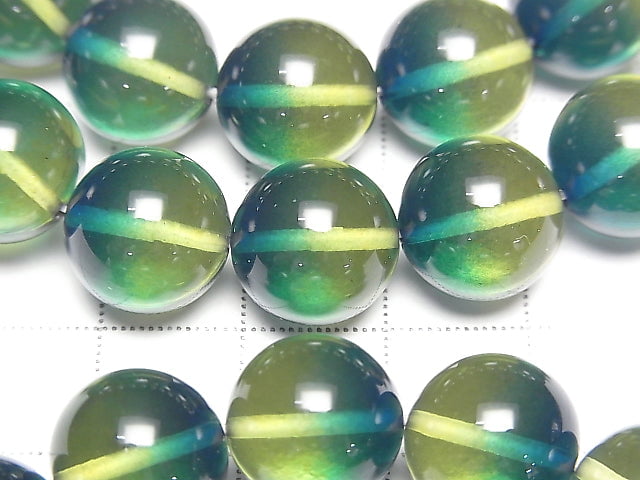 [Video] Blue green color Amber Round 12mm Bracelet
