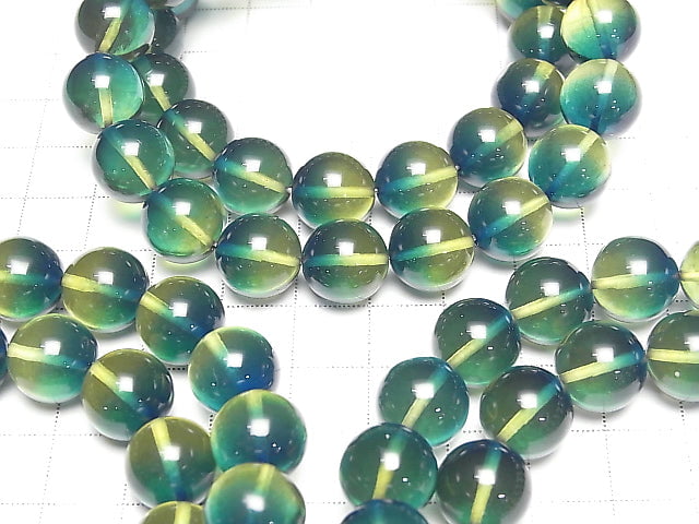 [Video] Blue green color Amber Round 12mm Bracelet