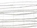Karen Silver Flower Pattern Tube, 3x1x1mm Half or 1 Strand Beads (approx. 26 inches/66 cm)