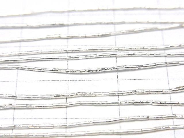 Karen Silver Flower Pattern Tube, 3x1x1mm Half or 1 Strand Beads (approx. 26 inches/66 cm)