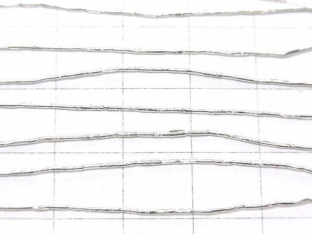 Karen Silver Flower Pattern Tube, 3x1x1mm Half or 1 Strand Beads (approx. 26 inches/66 cm)