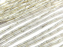 Karen Silver Patterned Tube 3x1.5x1.5mm half or 1strand beads (aprx.26inch/66cm)