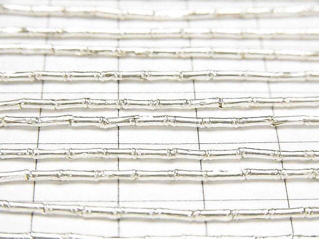 Karen Silver Patterned Tube 3x1.5x1.5mm half or 1strand beads (aprx.25inch/62cm)