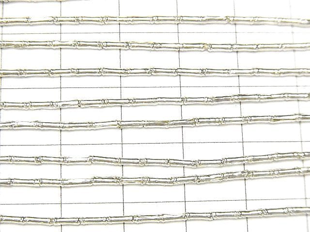 Karen Silver Patterned Tube 3x1.5x1.5mm half or 1strand beads (aprx.25inch/62cm)