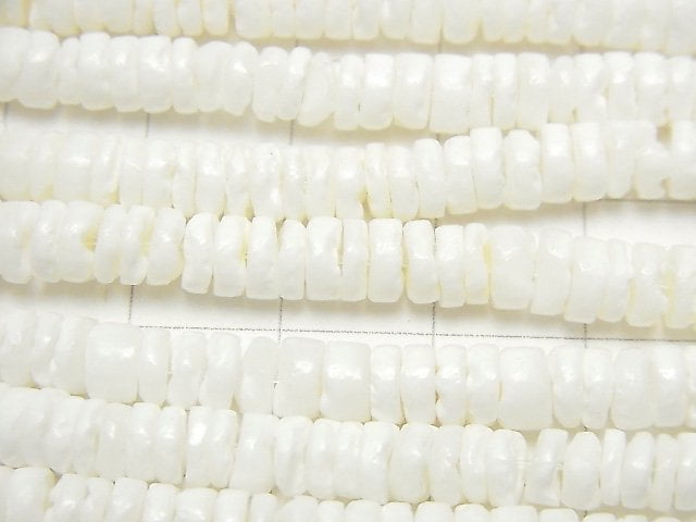 Litov Shell Rondelle (Heishi) 5x5x1.5mm White 1strand beads (approx. 24 inches/59 cm)