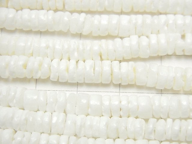 Ritobu Shell Roundel (Heishi)5x5x1.5mm White 1strand beads (aprx.24inch/59cm)