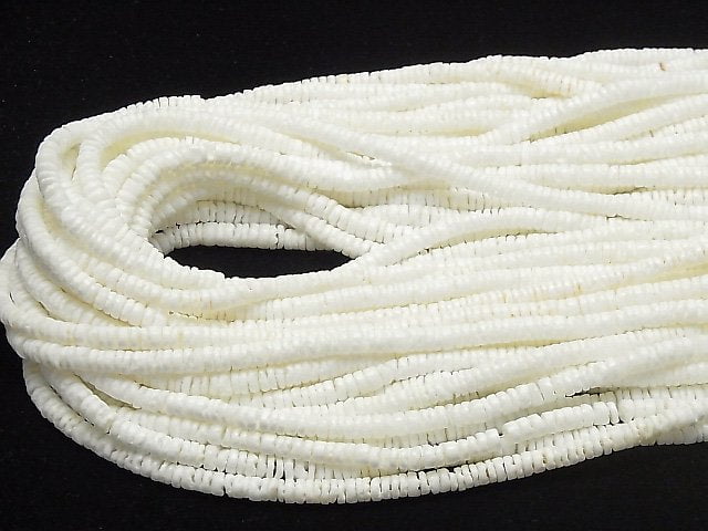 Litov Shell Rondelle (Heishi) 5x5x1.5mm White 1strand beads (approx. 24 inches/59 cm)