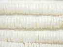 Litov Shell Rondelle (Heishi) 8x8x1.5mm White half or 1strand beads (aprx.24inch/60cm)