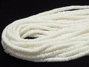 Litov Shell Rondelle (Heishi) 8x8x1.5mm White half or 1strand beads (aprx.24inch/60cm)