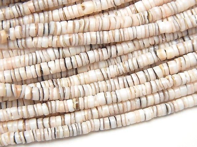 Pink Shell Rondelle (Heishi) 3mm Mixed Half or 1-Strand Beads (approx. 23 inches/58 cm)