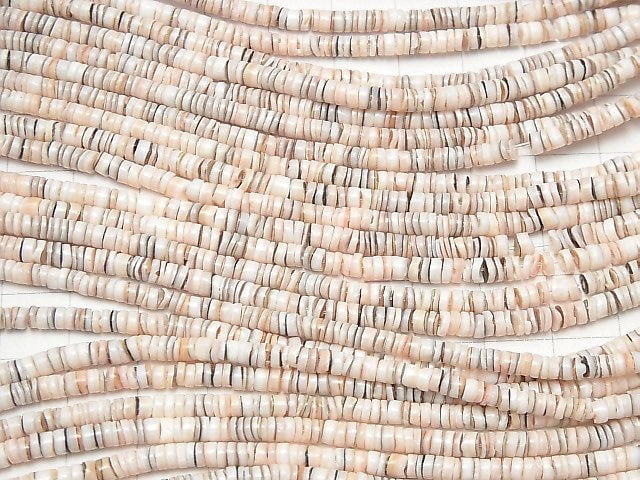 Pink Shell Rondelle (Heishi) 3mm Mixed Half or 1-Strand Beads (approx. 23 inches/58 cm)