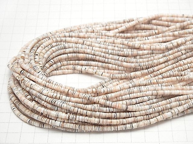 Pink Shell Rondelle (Heishi) 3mm Mixed Half or 1-Strand Beads (approx. 23 inches/58 cm)