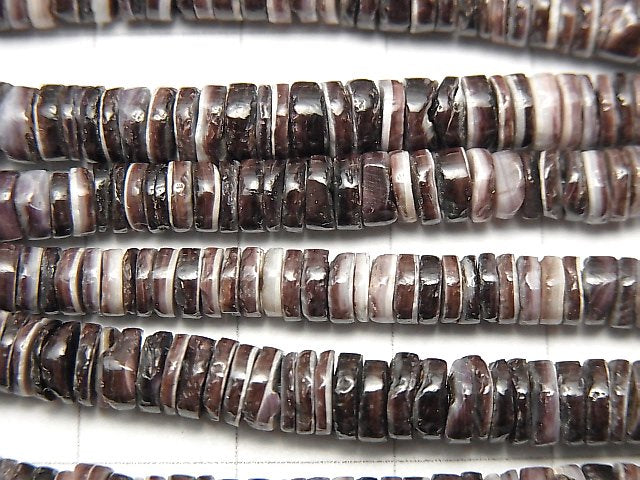 Violet Oyster Shell Tube (Heishi) 5mm 1strand beads (aprx.23inch / 58cm)