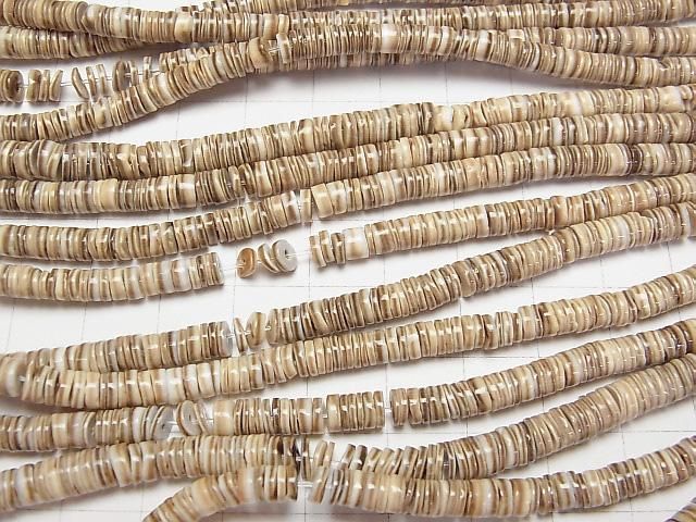 Volute Shell Rondelle (Heishi)5x5x1.5mm half or 1strand beads (aprx.23inch/58cm)