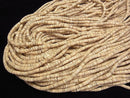Striped Beige Shell Rondelle (Heishi)5x5x1.5mm half or 1strand beads (aprx.23inch/58cm)