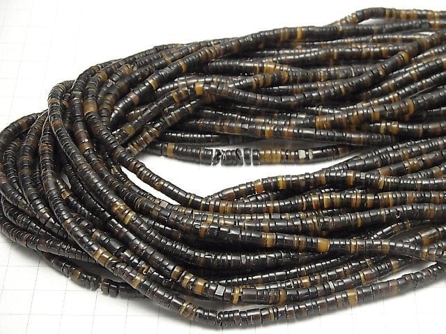 Pen Shell Roundel (Heishi) 5x5x1.5mm Black 1strand beads (aprx.24inch/59cm)