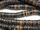 Pen Shell Tube (Heishi) 8x8x1.5mm Black 1strand beads (aprx.23inch/58cm)