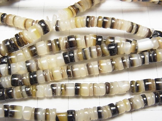 Black Lip Oyster Tube (Heishi)4x4x1mm 1strand beads (aprx.24inch/60cm)