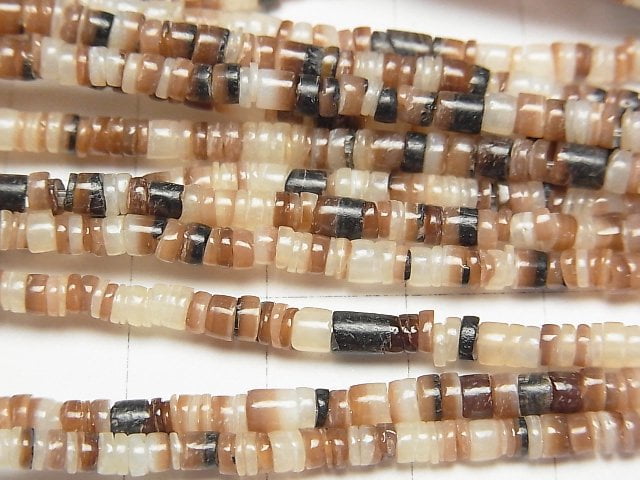 Brown Lip Shell Tube (Heishi)3x3x1.5mm 1strand beads (aprx.23inch/58cm)