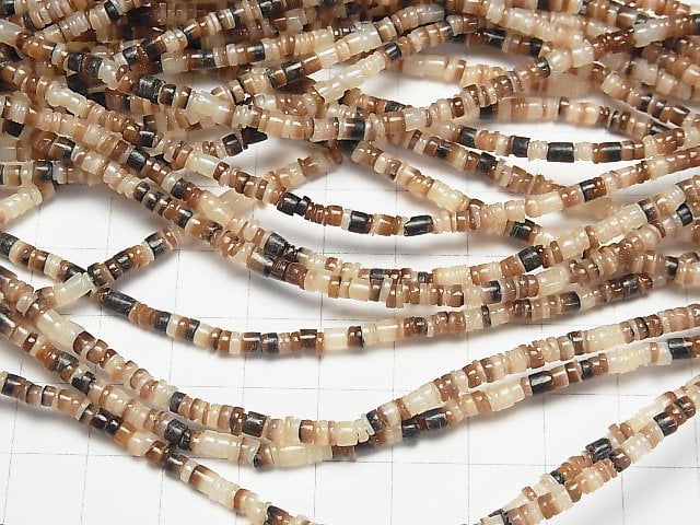 Brown Lip Shell Tube (Heishi)3x3x1.5mm 1strand beads (aprx.23inch/58cm)