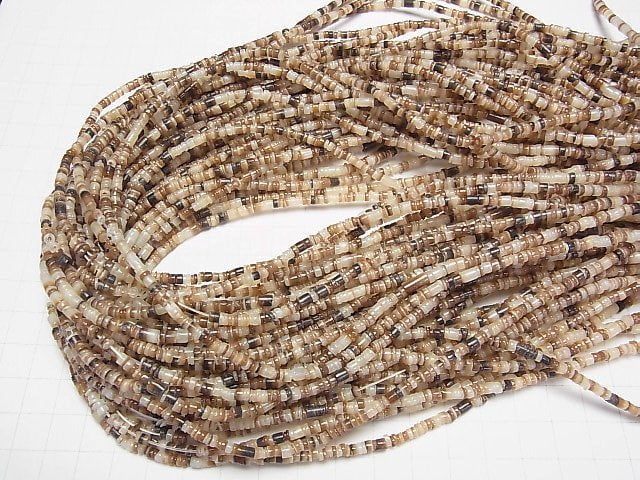 Brown Lip Shell Tube (Heishi)3x3x1.5mm 1strand beads (aprx.23inch/58cm)