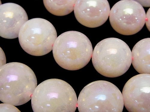 Flash Crystal, Rose, Round Gemstone Beads