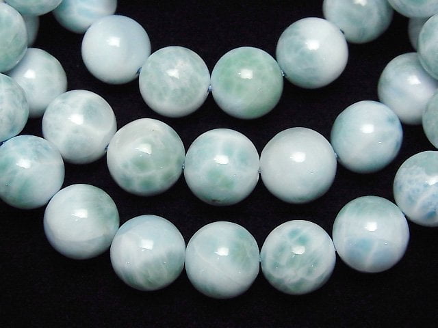 [Video]Larimar Pectolite AA++ Round 11mm Bracelet