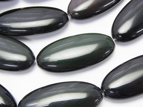 Obsidian, Oval Gemstone Beads