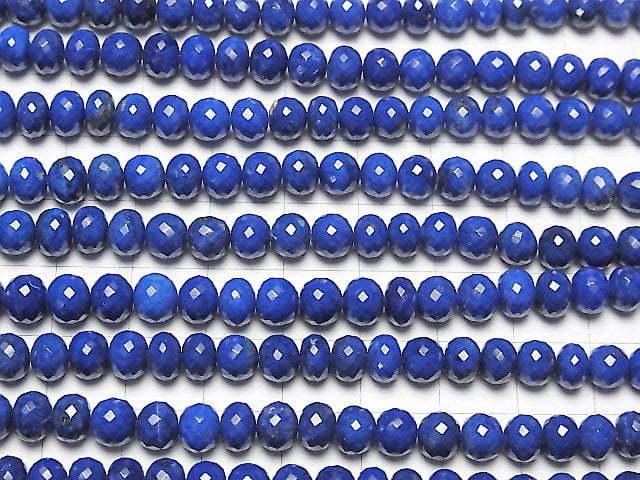 MicroCut Lapis Lazuli AAA de haute qualité facetté bouton Rondelle 1/4 ou 1 fil de perles (env. 38cm)