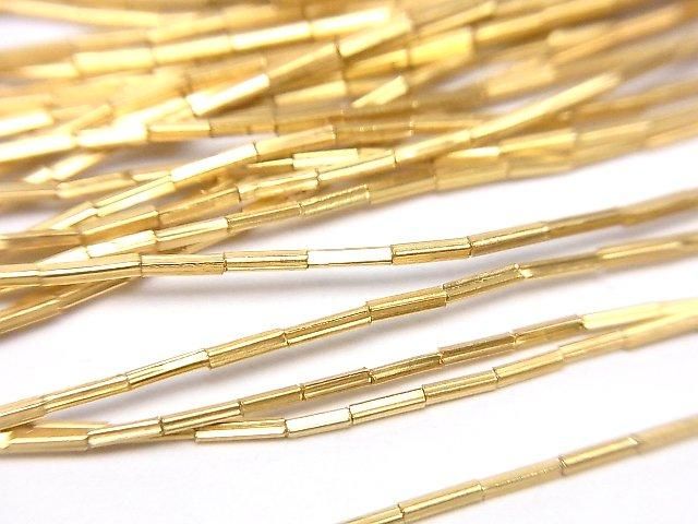 Karen Silver Square Tube 3.5x0.7x0.7mm 18KGP 1/4 or 1 strand beads (approx. 27inch/68cm)