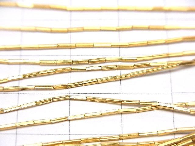 Karen Silver Square Tube 3.5x0.7x0.7mm 18KGP 1/4 or 1 strand beads (approx. 27inch/68cm)