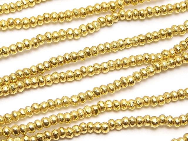 Karen Silver Rondelle 1.5x1.5x1mm 18KGP 1/8 or 1-strand beads (approx. 26 inches/64 cm)