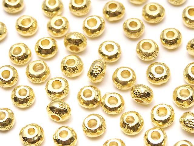 Karen Silver Flower Pattern Rondelle 4x4x2mm 18KGP 4pcs