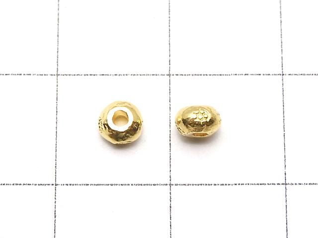 Karen Silver Flower Pattern Rondelle 4x4x2mm 18KGP 4pcs