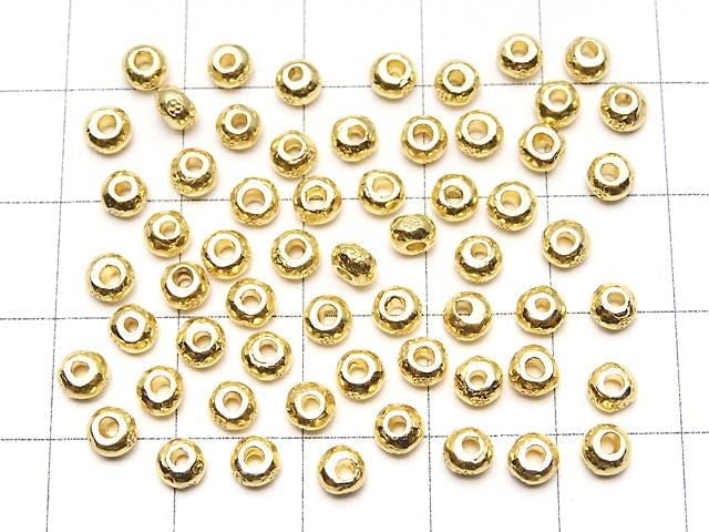 Karen Silver Flower Pattern Rondelle 4x4x2mm 18KGP 4pcs