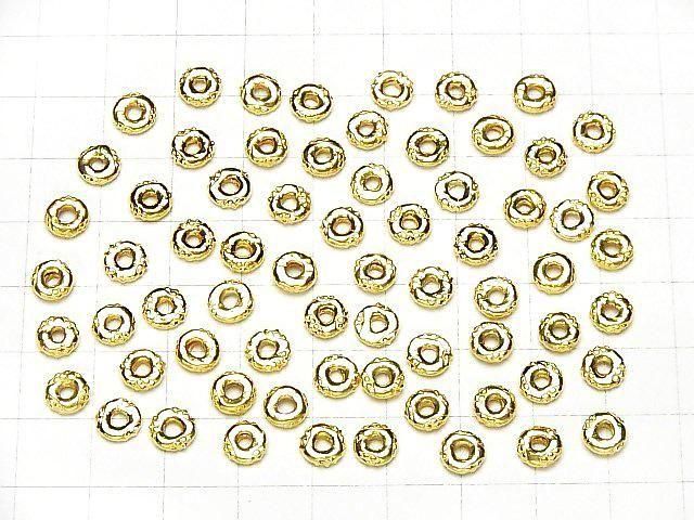Karen Silver Flower Pattern Rondelle 6x6x2mm 18KGP 3pcs