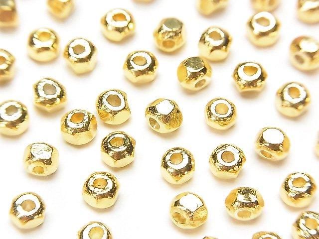 Karen Silver Faceted Button Rondelle 3.5x3.5x3mm 18KGP 2pcs
