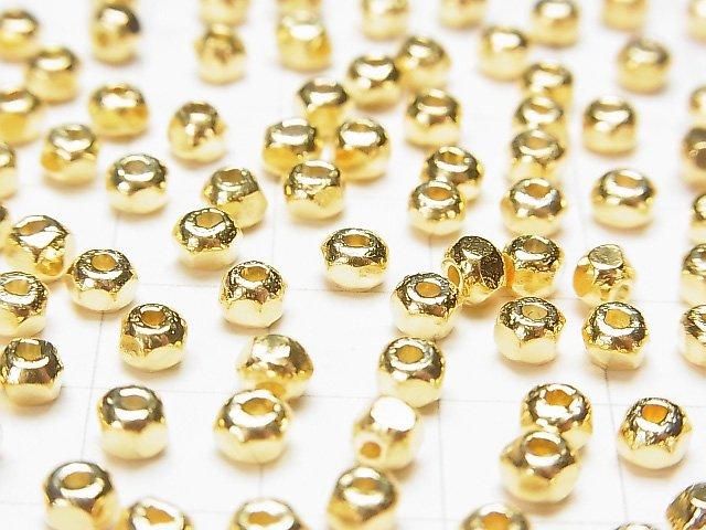 Karen Silver Faceted Button Rondelle 3.5x3.5x3mm 18KGP 2pcs