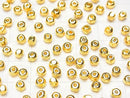 Karen Silver Faceted Button Rondelle 3.5x3.5x3mm 18KGP 2pcs