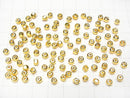 Karen Silver Faceted Button Rondelle 3.5x3.5x3mm 18KGP 2pcs