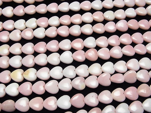 Queen Conch Shell AAA- Vertical Hole Heart 8x8x4mm 1/4 or 1strand beads (aprx.15inch/38cm)
