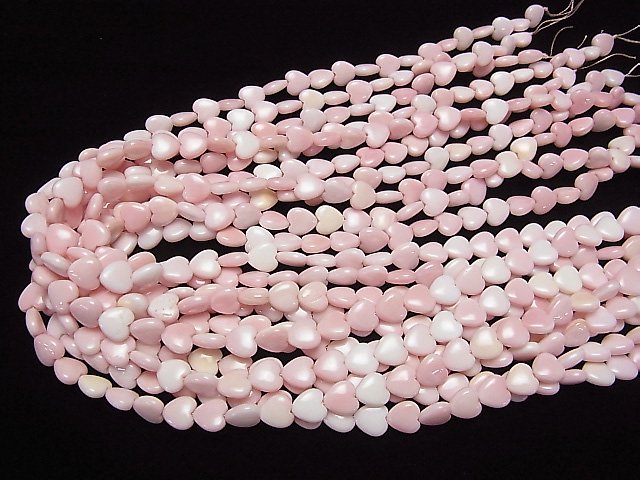 Queen Conch Shell AAA- Vertical Hole Heart 8x8x4mm 1/4 or 1strand beads (aprx.15inch/38cm)
