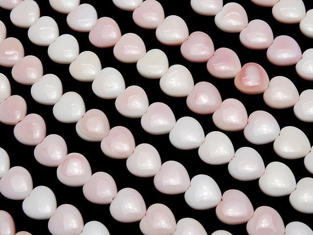 [Video] Queen Conch Shell AAA - Heart 10 x 10 x 5 mm 1/4 or 1strand beads (aprx.15 inch / 38 cm)